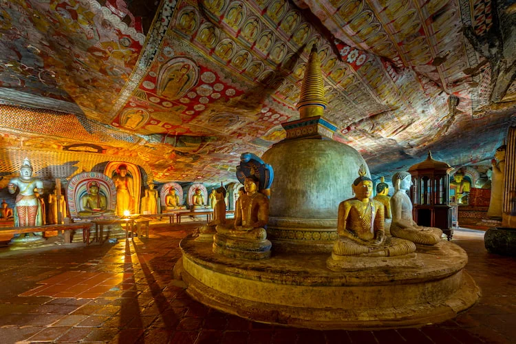 The Dambulla Cave Temple, also known as the Golden Temple of Dambulla